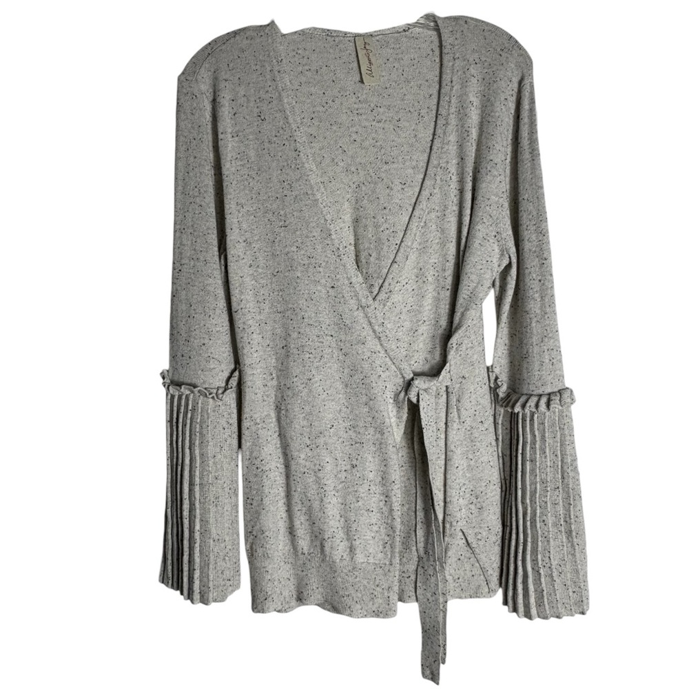 ALLISON JOY Speckled Gray Wrap Waist and Pleated Sleeve Size Small -- GORGEOUS!! - Picture 3 of 10